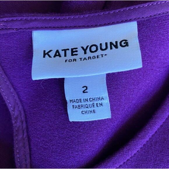 Kate Young For Target Drop Waist Dress Purple Size 2 Stretch - Picture 6 of 6
